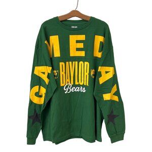 Pressbox Baylor Bears Game Day Pullover Shirt Women OS Green Cotton College NEW